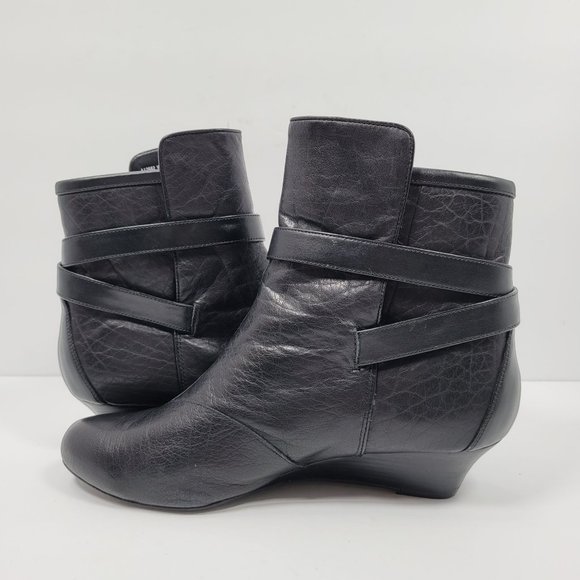 Rockport adiPrene By Adidas Women's Black Leather Wedge Boots US Size 8.5 - Picture 7 of 12